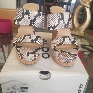 Aldo Loviesien Multi Natural Leather Wedge Heels